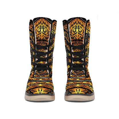Polynesian Sea Turtle Print Winter Boots