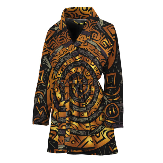 Polynesian Sea Turtle Print Women's Bathrobe
