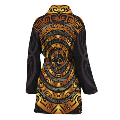 Polynesian Sea Turtle Print Women's Bathrobe