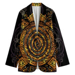 Polynesian Sea Turtle Print Women's Cotton Blazer