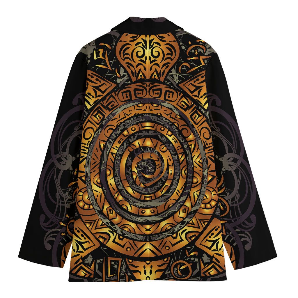 Polynesian Sea Turtle Print Women's Cotton Blazer