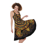 Polynesian Sea Turtle Print Women's Sleeveless Dress