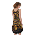 Polynesian Sea Turtle Print Women's Sleeveless Dress