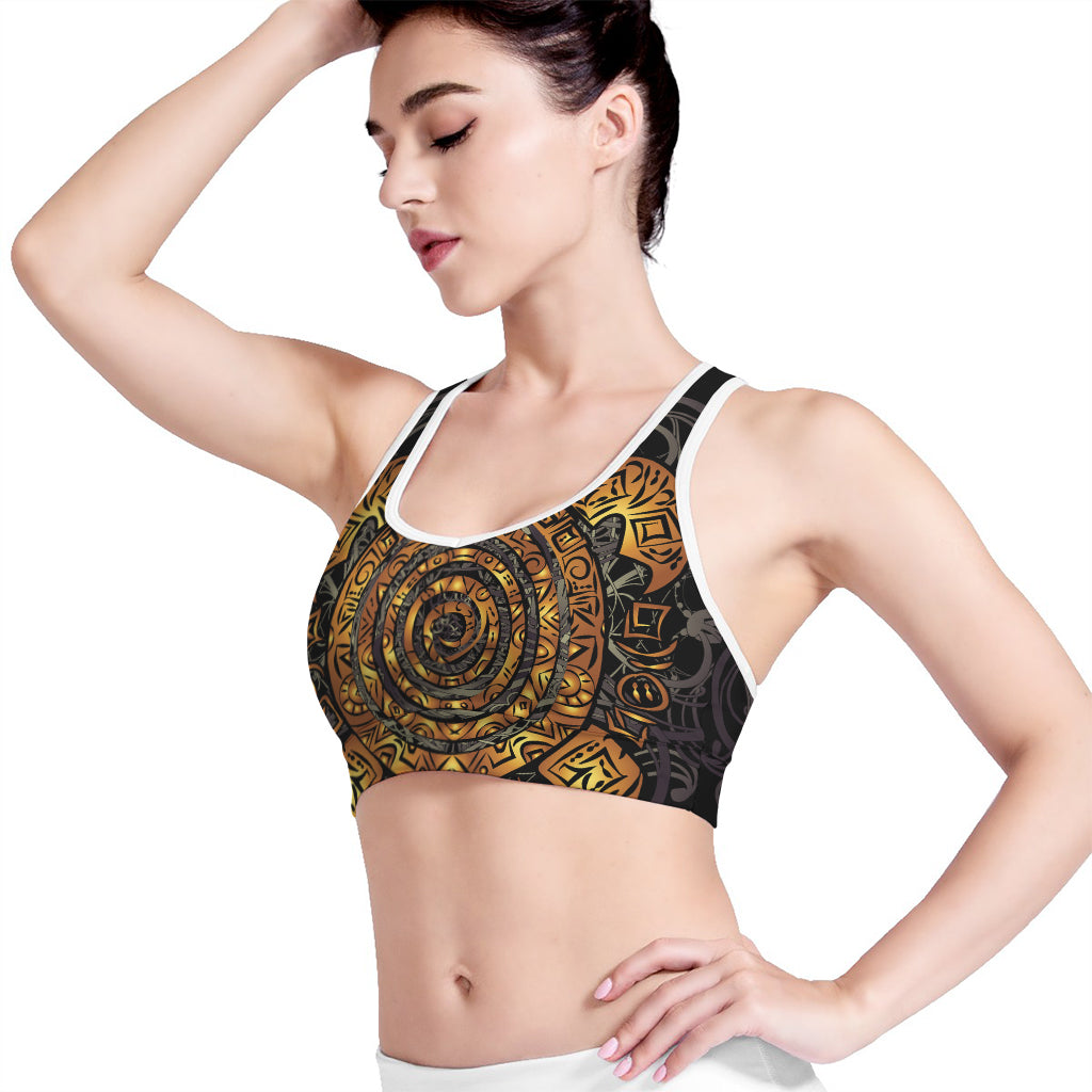 Polynesian Sea Turtle Print Women's Sports Bra