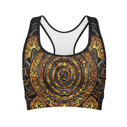 Polynesian Sea Turtle Print Women's Sports Bra
