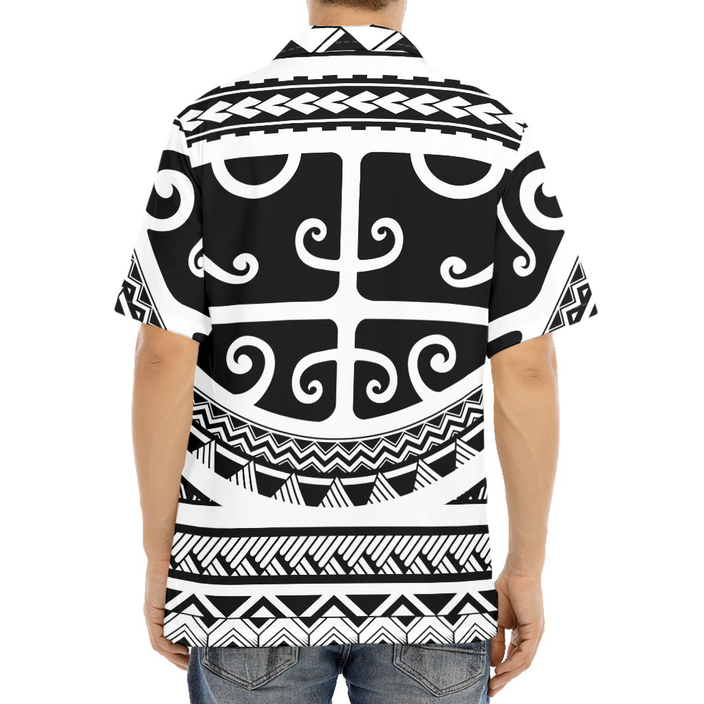 Polynesian Tribal Tattoo Pattern Print Aloha Shirt