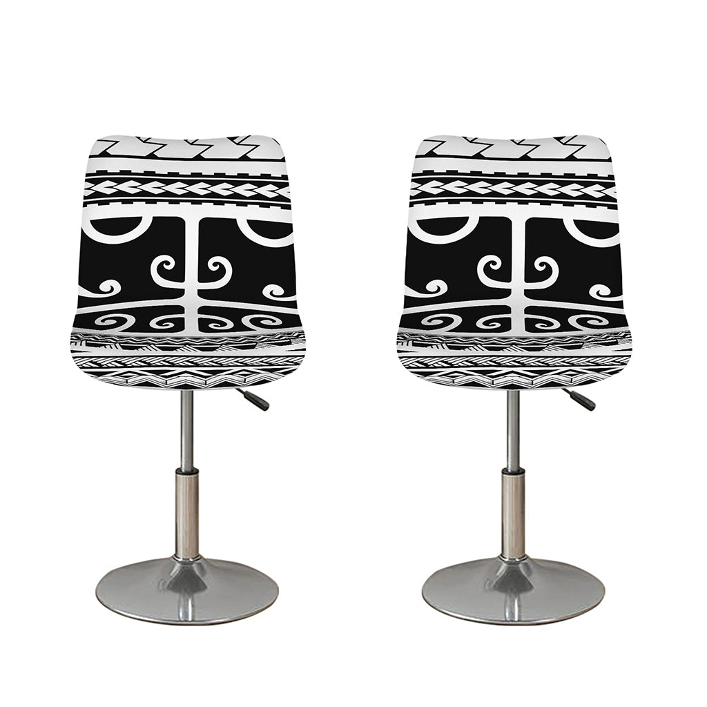 Polynesian Tribal Tattoo Pattern Print Bar Stool Covers