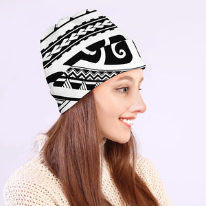 Polynesian Tribal Tattoo Pattern Print Beanie