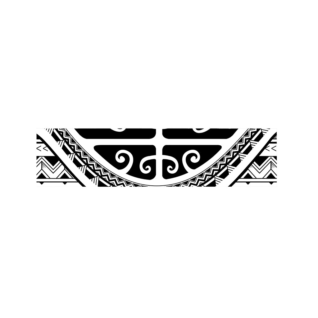 Polynesian Tribal Tattoo Pattern Print Bed Runner