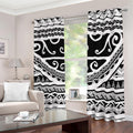 Polynesian Tribal Tattoo Pattern Print Dimout Grommet Curtains