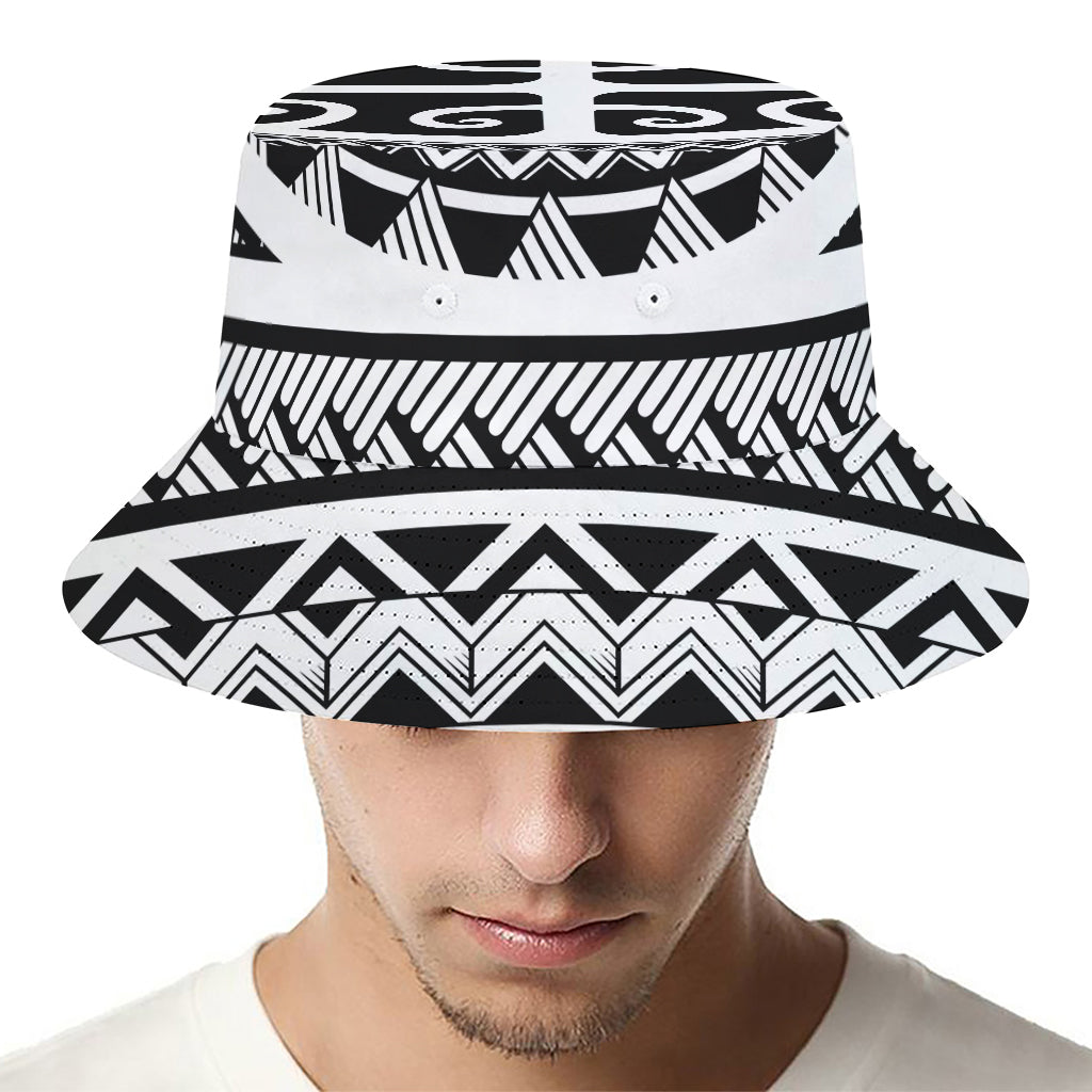 Polynesian Tribal Tattoo Pattern Print Bucket Hat