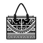 Polynesian Tribal Tattoo Pattern Print Canvas Tote Bag
