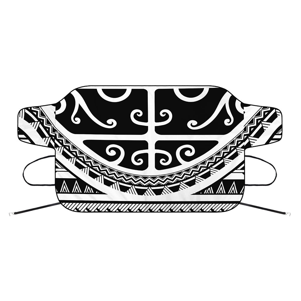 Polynesian Tribal Tattoo Pattern Print Car Windshield Snow Cover