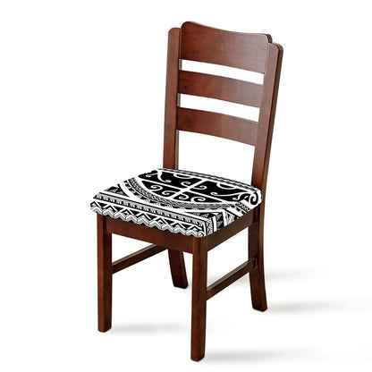 Polynesian Tribal Tattoo Pattern Print Chair Cushion Cover