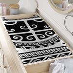 Polynesian Tribal Tattoo Pattern Print Changing Pad Cover