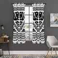 Polynesian Tribal Tattoo Pattern Print Grommet Curtain Panels