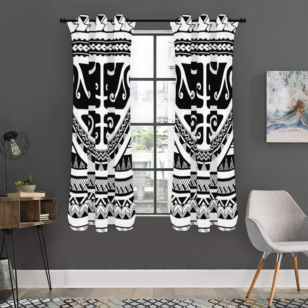 Polynesian Tribal Tattoo Pattern Print Curtain