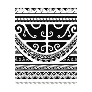 Polynesian Tribal Tattoo Pattern Print Curtain