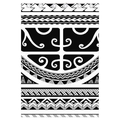 Polynesian Tribal Tattoo Pattern Print Curtain