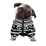 Polynesian Tribal Tattoo Pattern Print Dog Zip Up Jacket