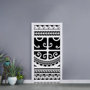 Polynesian Tribal Tattoo Pattern Print Door Sticker