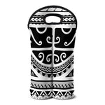 Polynesian Tribal Tattoo Pattern Print Double Neoprene Wine Tote