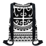 Polynesian Tribal Tattoo Pattern Print Drawstring Backpack
