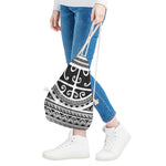 Polynesian Tribal Tattoo Pattern Print Drawstring Bag