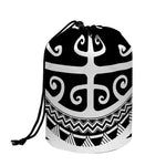 Polynesian Tribal Tattoo Pattern Print Drawstring Makeup Bag
