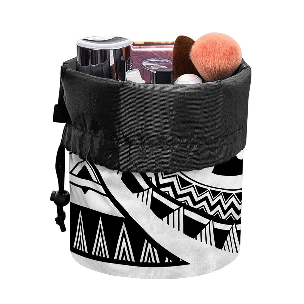 Polynesian Tribal Tattoo Pattern Print Drawstring Makeup Bag