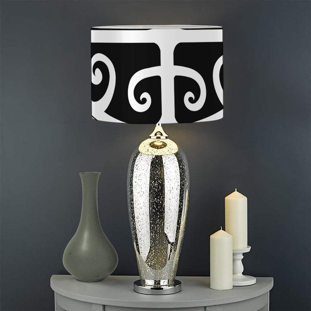 Polynesian Tribal Tattoo Pattern Print Drum Lamp Shade