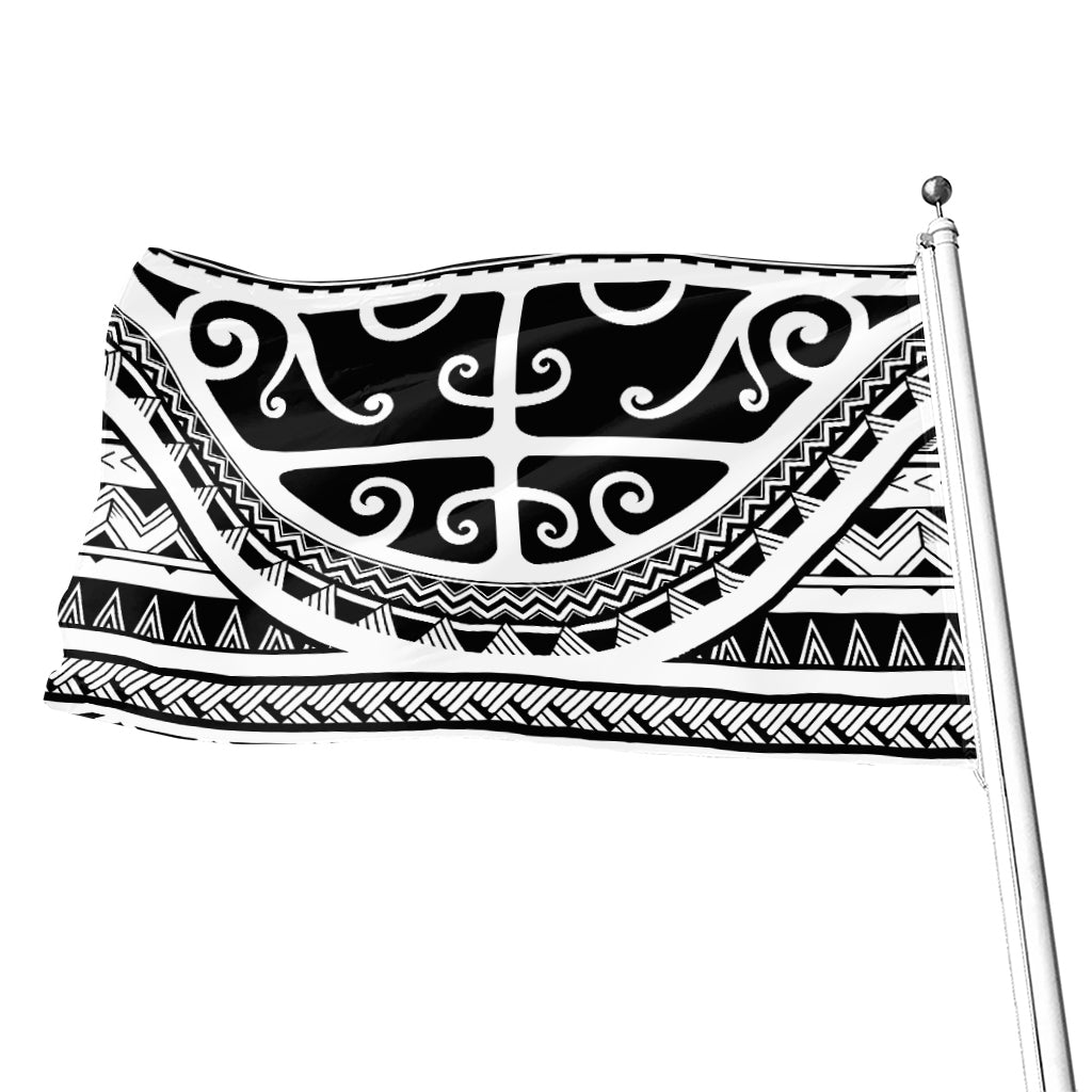 Polynesian Tribal Tattoo Pattern Print Flag