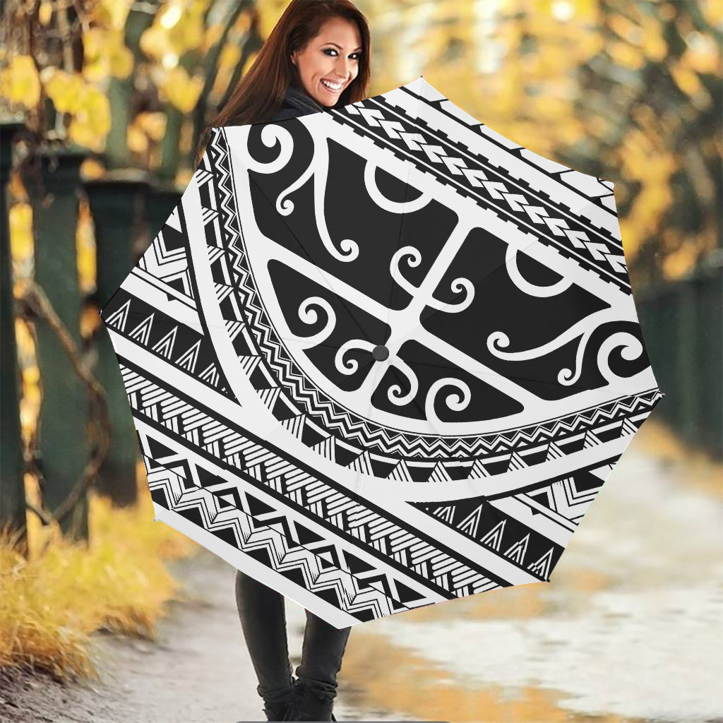 Polynesian Tribal Tattoo Pattern Print Foldable Umbrella