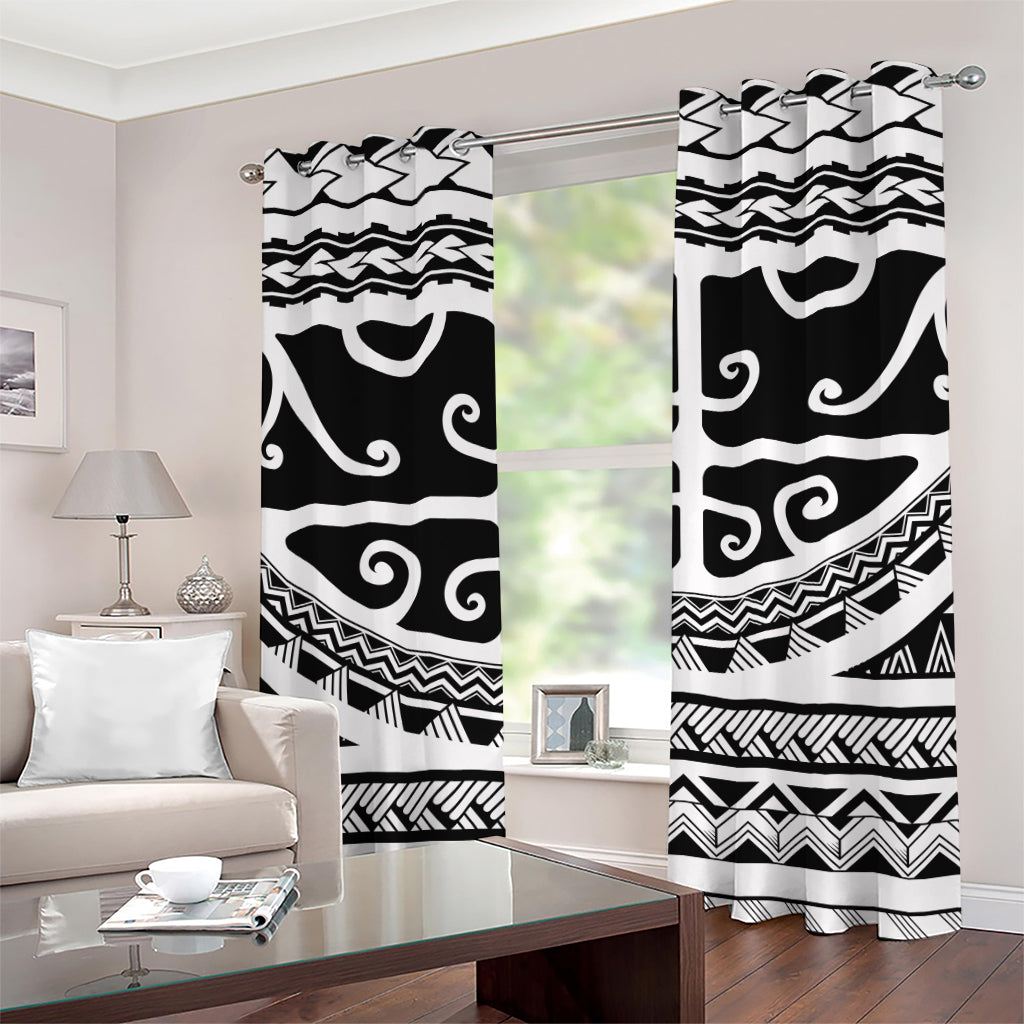 Polynesian Tribal Tattoo Pattern Print Grommet Curtains