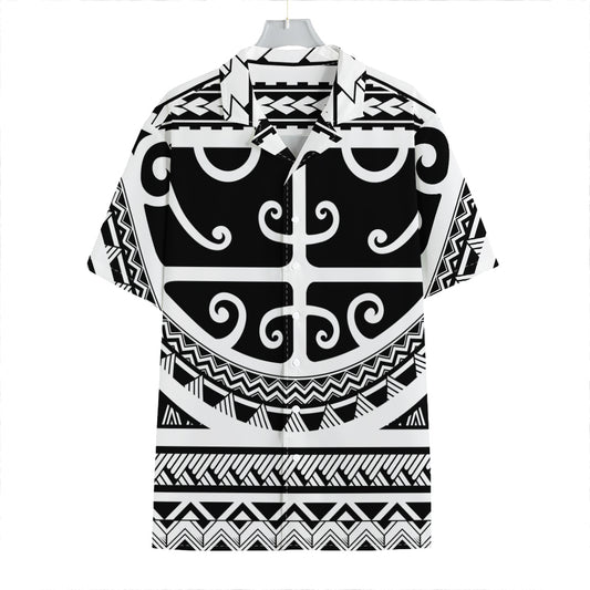 Polynesian Tribal Tattoo Pattern Print Hawaiian Shirt