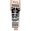 Polynesian Tribal Tattoo Pattern Print High Slit Maxi Skirt