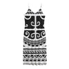 Polynesian Tribal Tattoo Pattern Print Jersey Midi Cami Dress