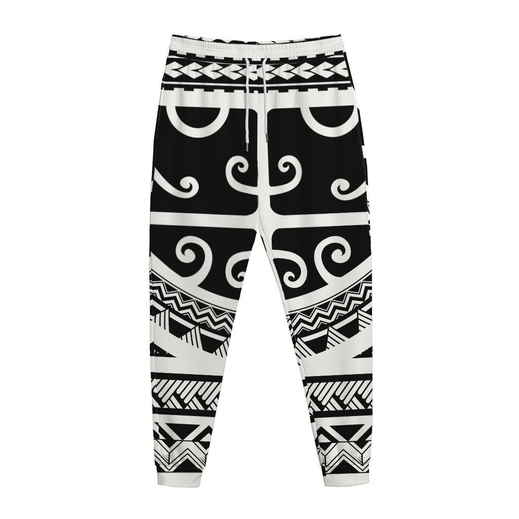 Polynesian Tribal Tattoo Pattern Print Jogger Pants