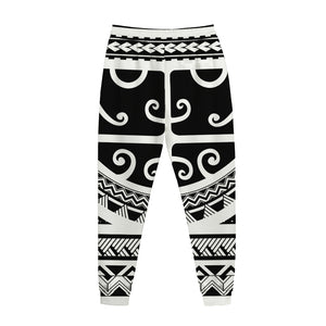 Polynesian Tribal Tattoo Pattern Print Jogger Pants