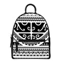 Polynesian Tribal Tattoo Pattern Print Leather Backpack