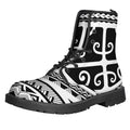 Polynesian Tribal Tattoo Pattern Print Lace-Up Boots
