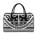 Polynesian Tribal Tattoo Pattern Print Leather Duffel Bag