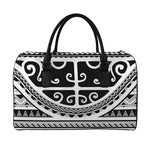 Polynesian Tribal Tattoo Pattern Print Leather Duffle Bag