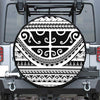 Polynesian Tribal Tattoo Pattern Print Leather Spare Tire Cover