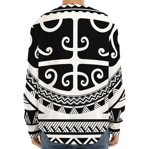 Polynesian Tribal Tattoo Pattern Print Long Sleeve Baseball Jersey