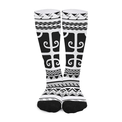 Polynesian Tribal Tattoo Pattern Print Long Socks