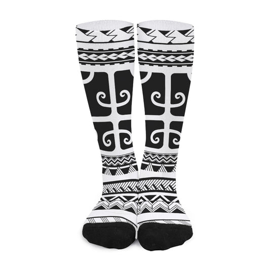 Polynesian Tribal Tattoo Pattern Print Long Socks