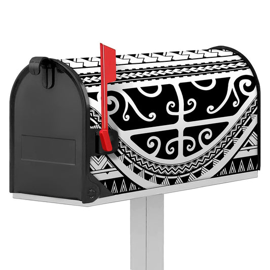 Polynesian Tribal Tattoo Pattern Print Mailbox Cover