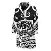 Polynesian Tribal Tattoo Pattern Print Men's Bathrobe