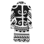 Polynesian Tribal Tattoo Pattern Print Men's Bathrobe